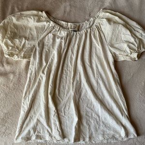 Soft tan casual blouse.